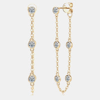 Bedazzled Reign 1 Carat Moissanite 925 Sterling Silver Chain Earrings