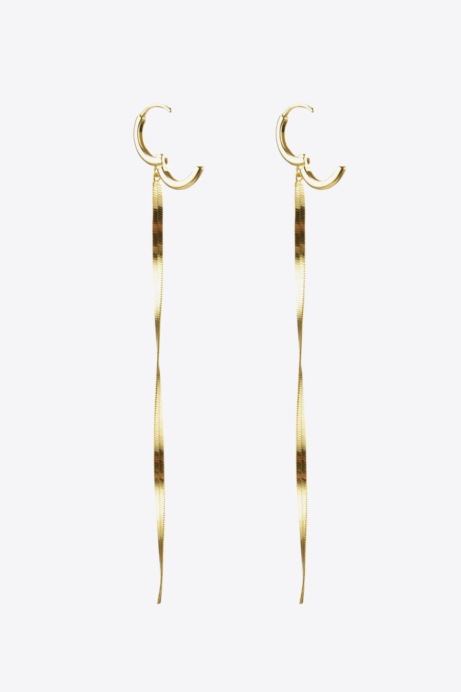 Sylvia Lou 925 Sterling Silver Long Snake Chain Earrings