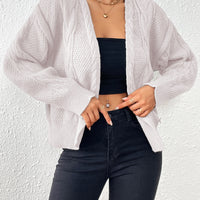 Cable-Knit Open Front Cardigan