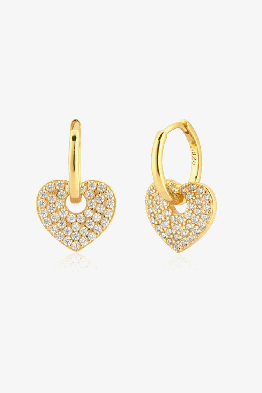 Open My Heart Zircon Heart Drop Huggie Earrings