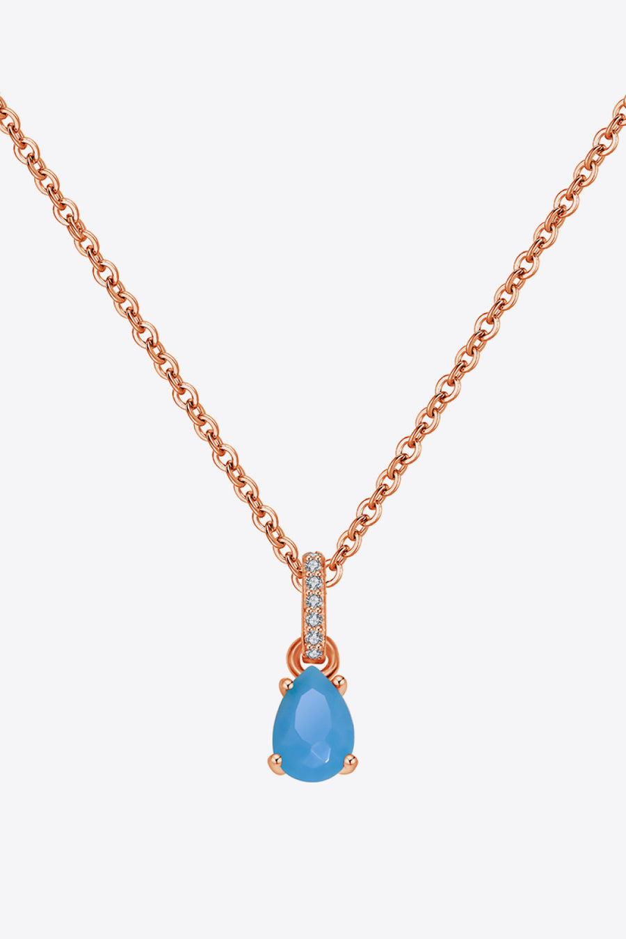 Teardrop Turquoise 4-Prong Pendant Necklace