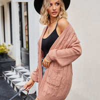 Cable-Knit Long Sleeve Cardigan