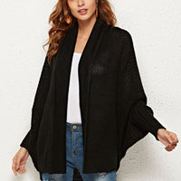 Spread Your Wings And Fly Open Front Dolman Sleeve Longline Cardigan