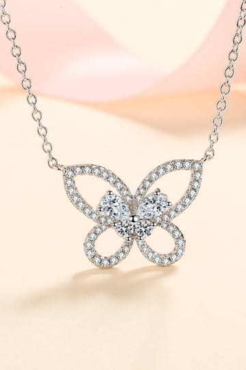 Mademoiselle Moissanite Butterfly Pendant Necklace