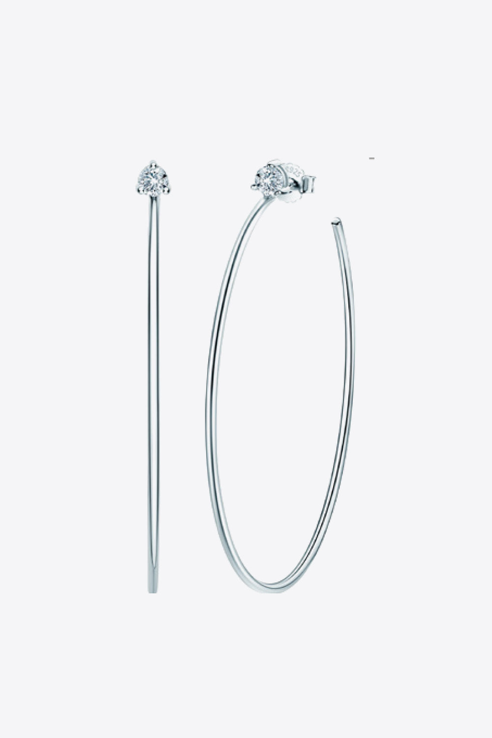 Party Vixen 925 Sterling Silver Moissanite Hoop Earrings