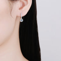 Princessita 1 Carat Moissanite Rhodium-Plated Drop Earrings