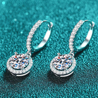 Moissanite Round-Shaped Drop Earrings