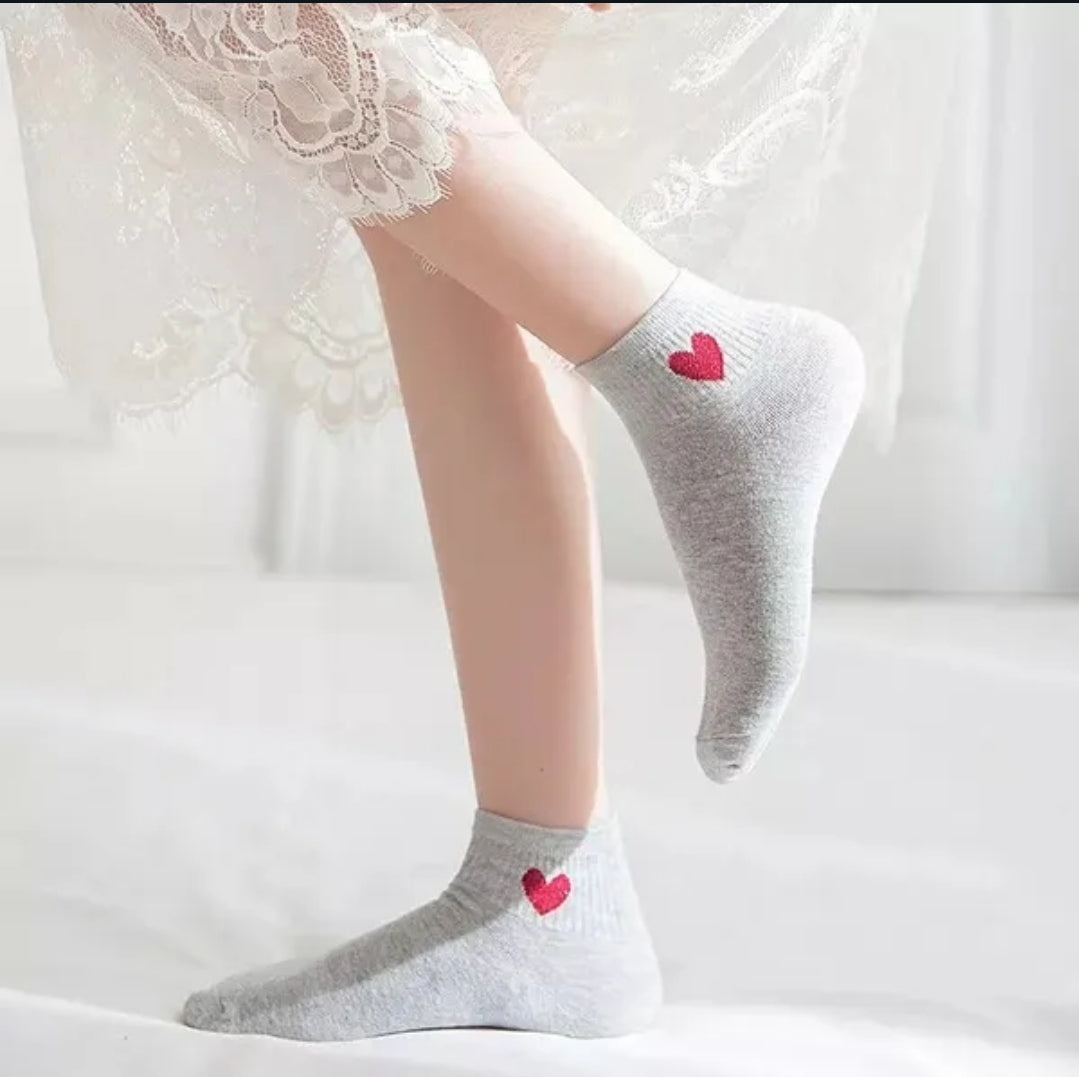 Wear Your Heart On Your Ankles Low Cut Socks - Six Pack