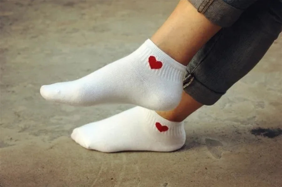 Wear Your Heart On Your Ankles Low Cut Socks - Six Pack