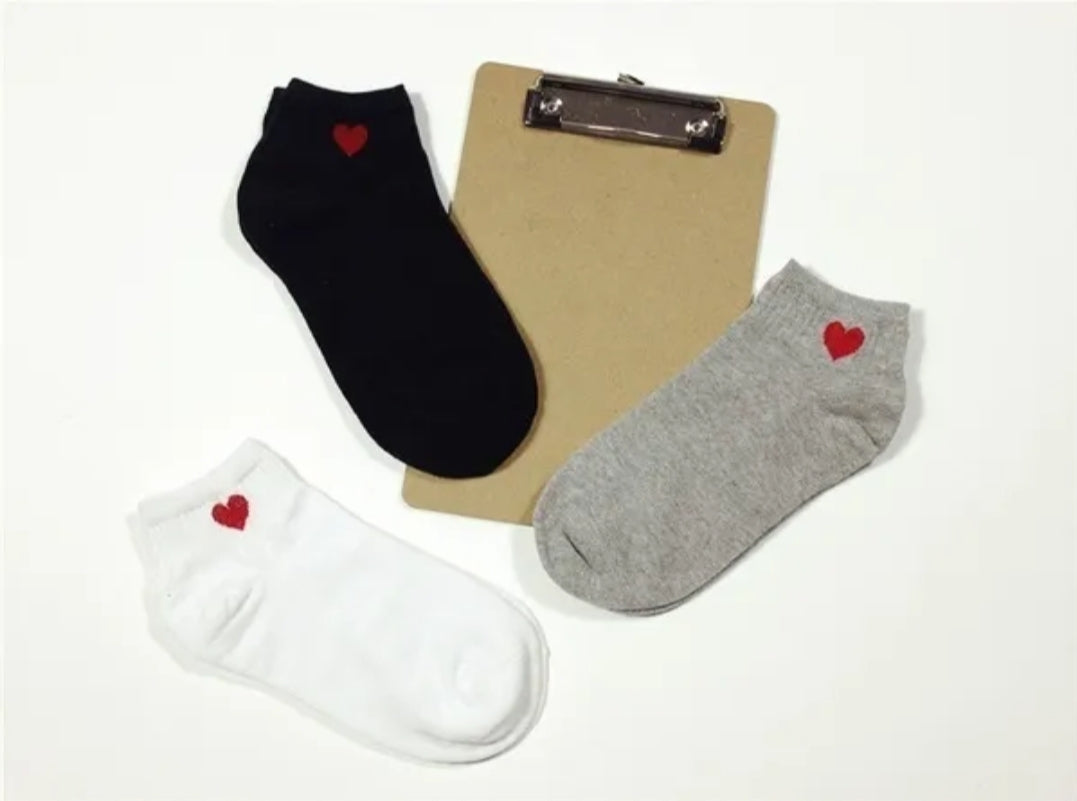 Wear Your Heart On Your Ankles Low Cut Socks - Six Pack