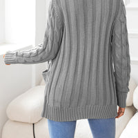 Work to Vacay Button Down Cable-Knit Cardigan