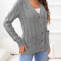 Work to Vacay Button Down Cable-Knit Cardigan