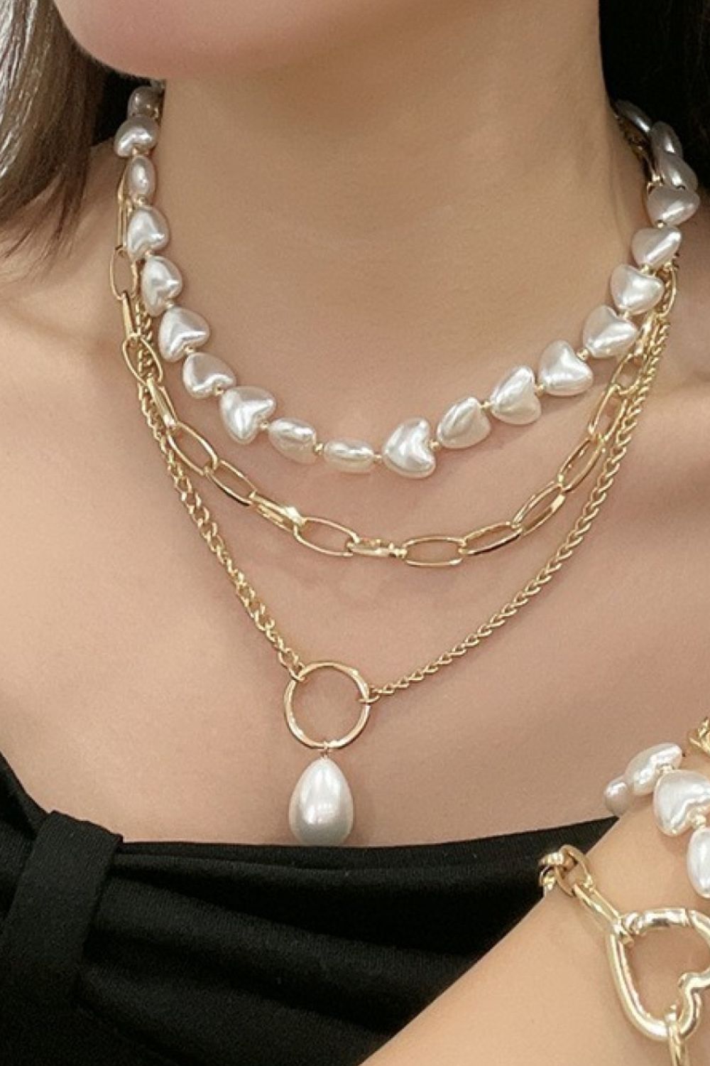 Three-Layered Pearl Necklace