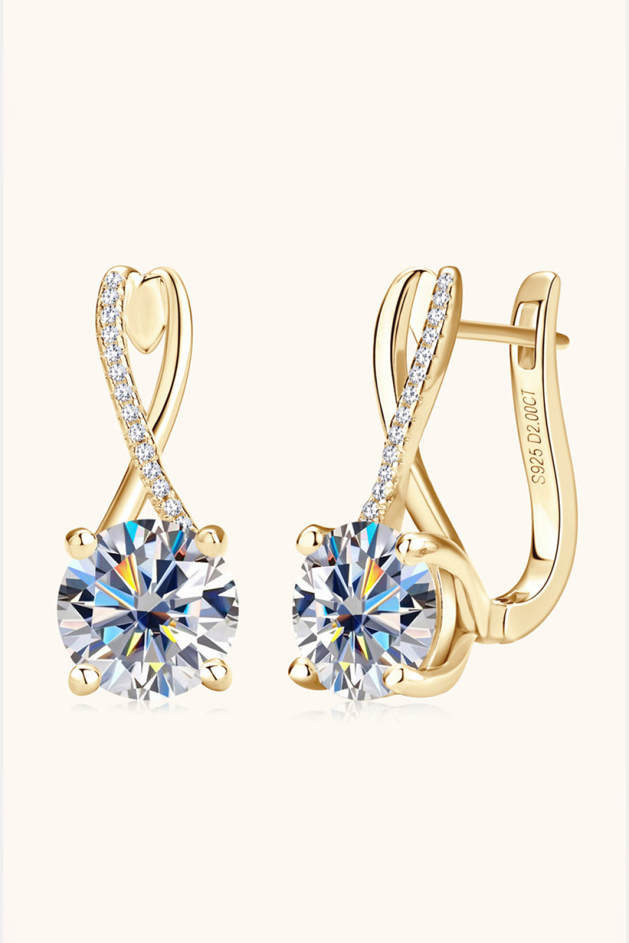 Fit for Royalty 4 Carat Moissanite 925 Sterling Silver Earrings