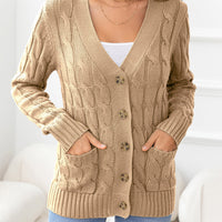 Work to Vacay Button Down Cable-Knit Cardigan