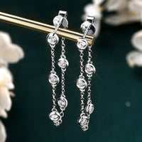 Bedazzled Reign 1 Carat Moissanite 925 Sterling Silver Chain Earrings