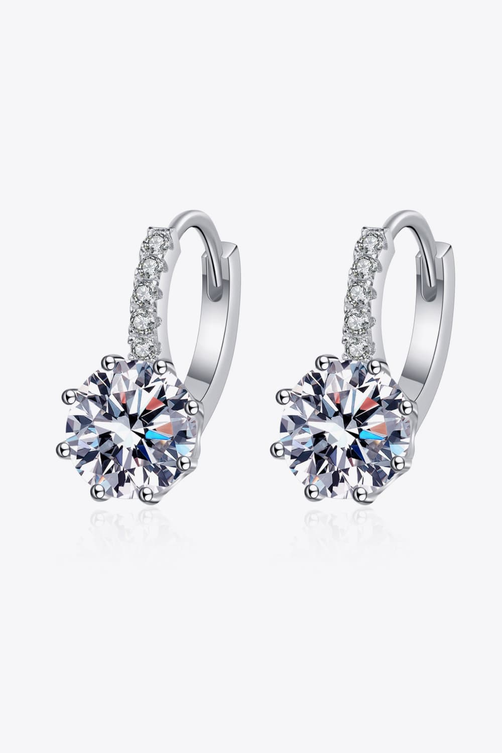 Silver Sunshine 4 Carat Moissanite 925 Sterling Silver Earrings