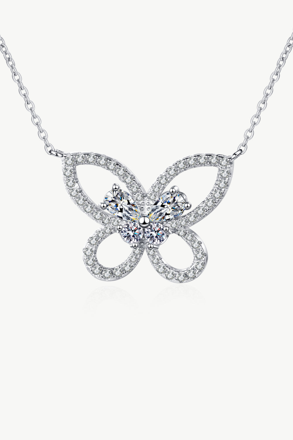 Mademoiselle Moissanite Butterfly Pendant Necklace