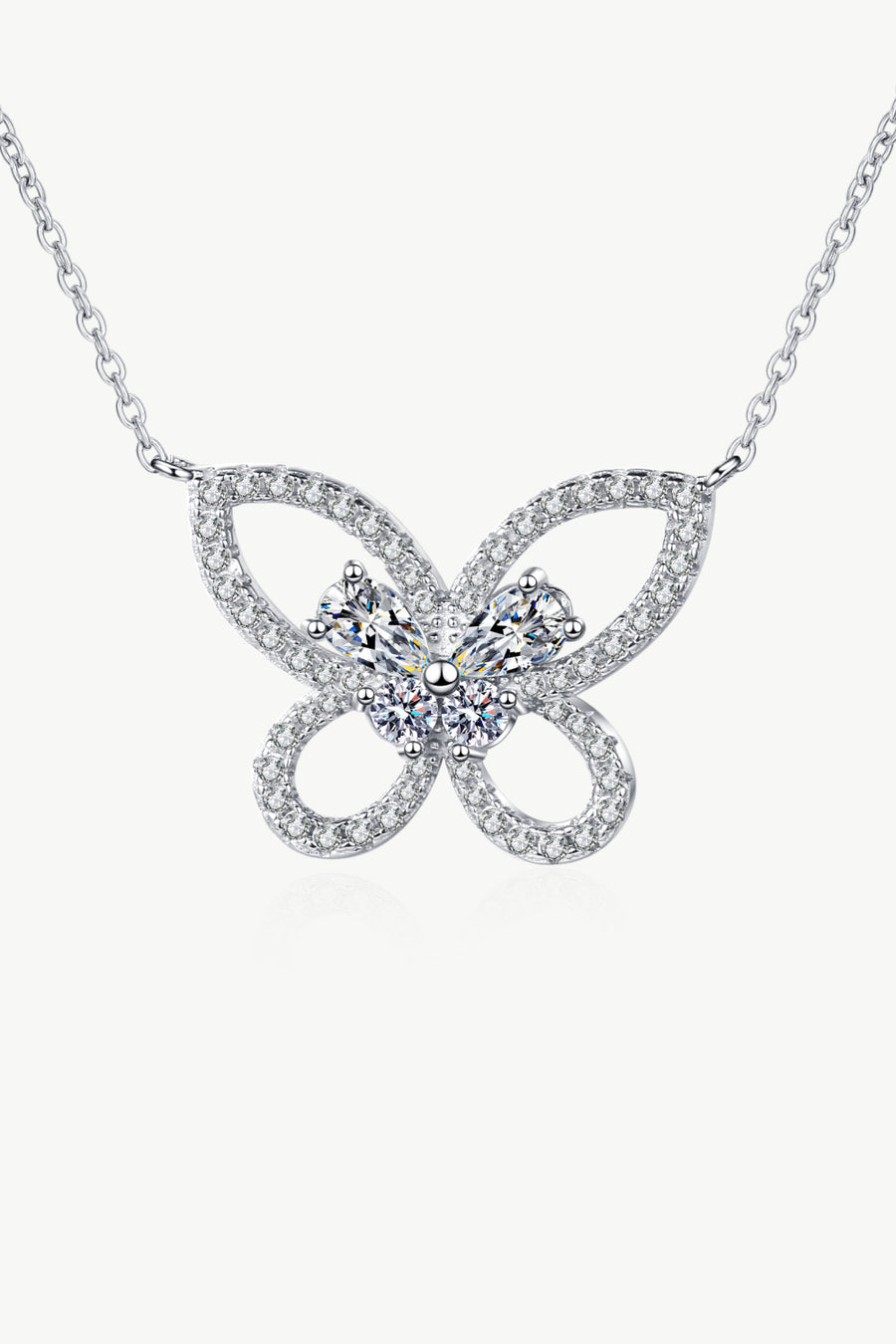 Mademoiselle Moissanite Butterfly Pendant Necklace
