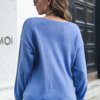 Cable-Knit V-Neck Sweater