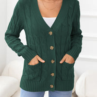 Work to Vacay Button Down Cable-Knit Cardigan