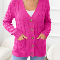 Work to Vacay Button Down Cable-Knit Cardigan