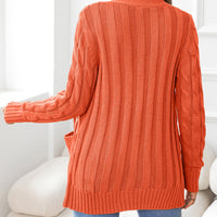 Work to Vacay Button Down Cable-Knit Cardigan