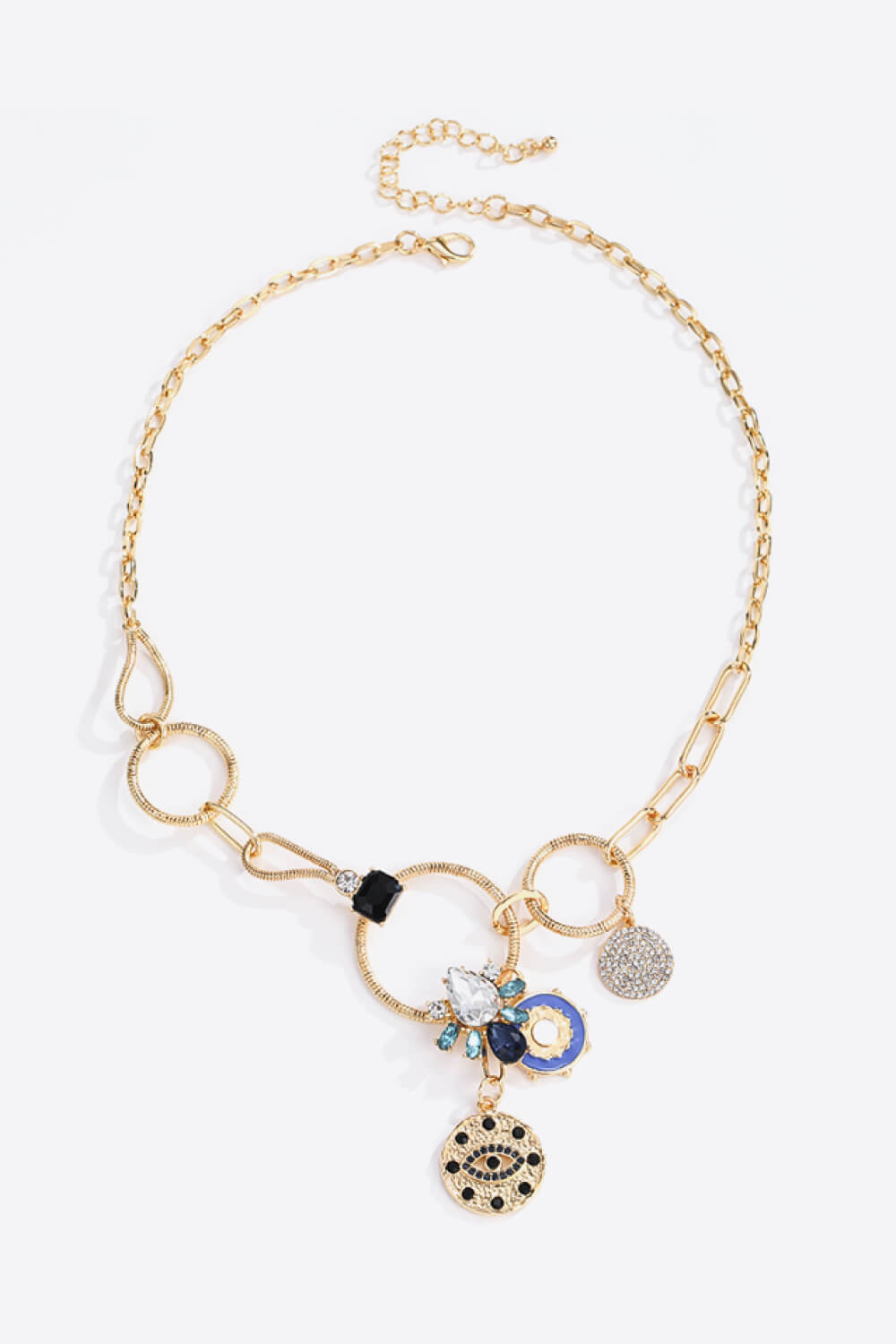 Eve 18K Gold-Plated Rhinestone Evil Eye Pendant Necklace