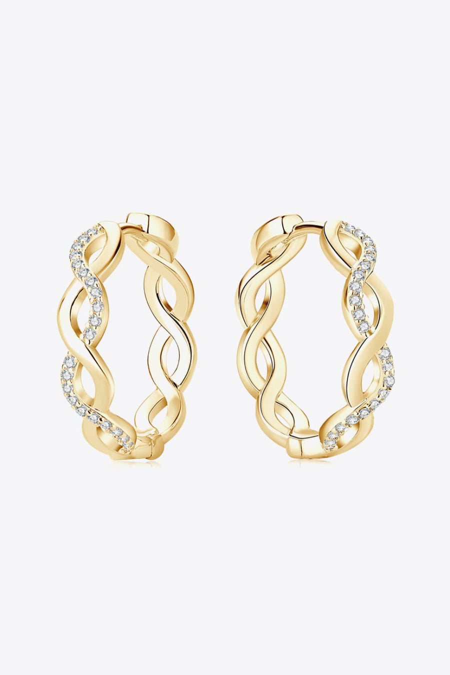 Moissanite Crisscross Hoop Earrings