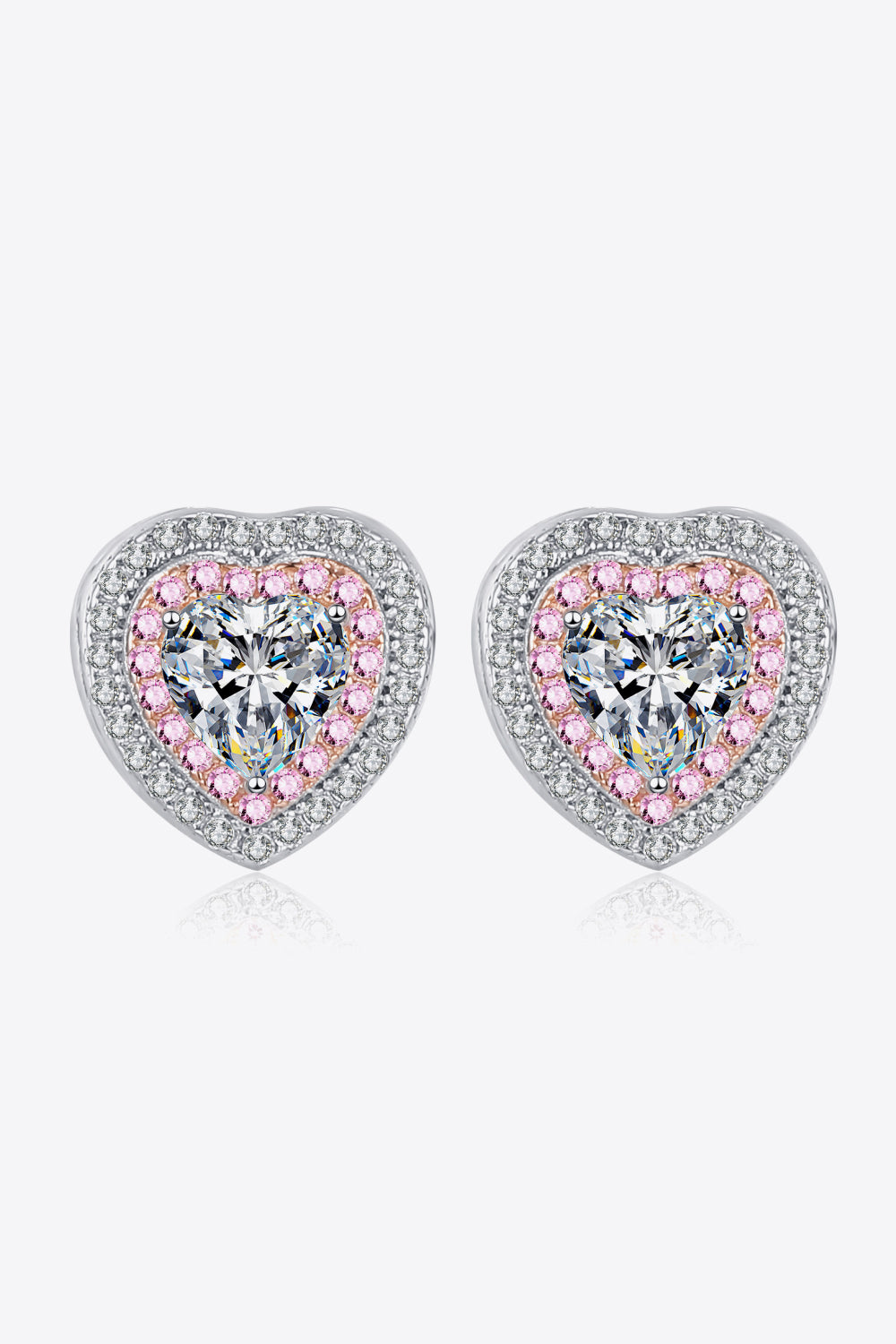 First Love Moissanite Heart-Shaped Stud Earrings