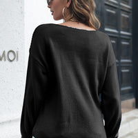 Cable-Knit V-Neck Sweater