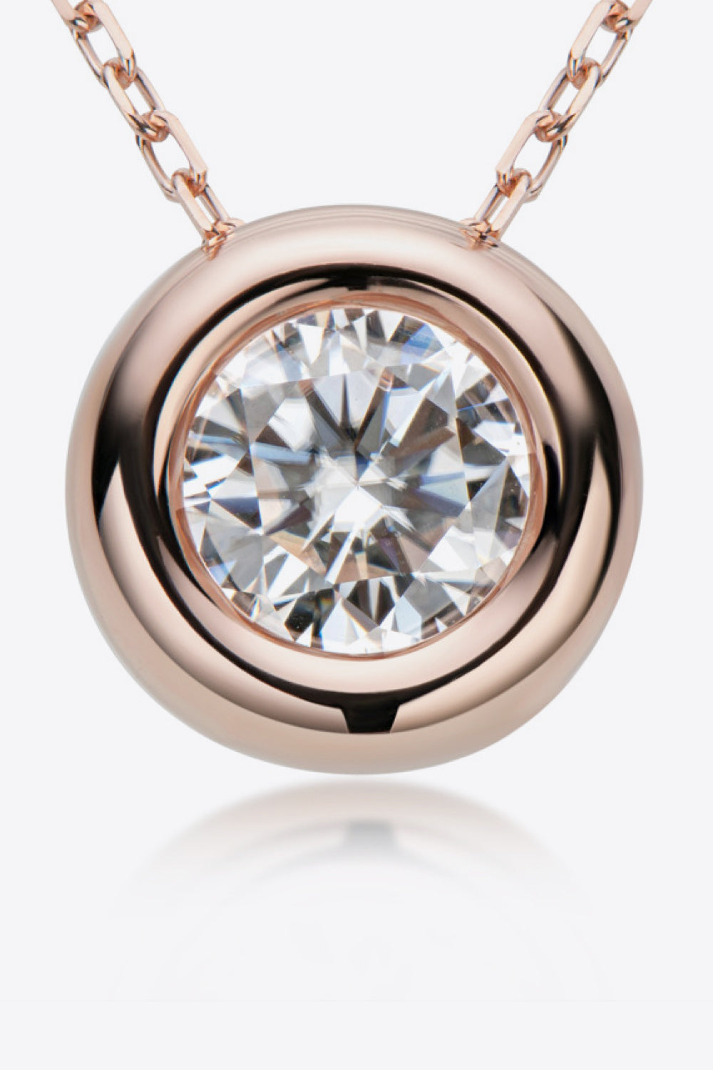 Simple Solitude 1 Carat Moissanite Pendant 925 Sterling Silver Necklace