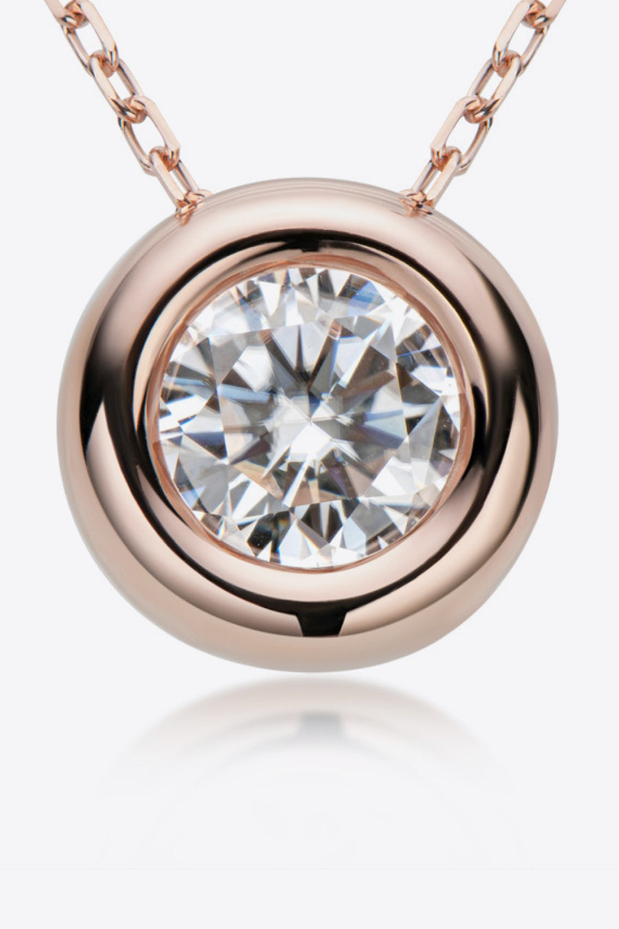 Simple Solitude 1 Carat Moissanite Pendant 925 Sterling Silver Necklace