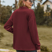 Collared Neck Long Sleeve Blouse