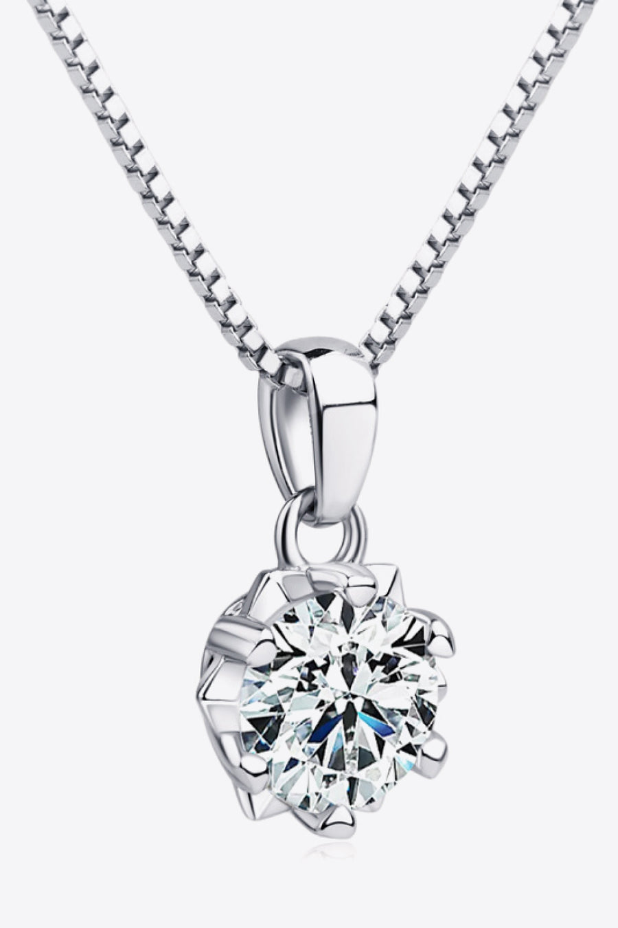 Sweet as a Snowflake 1 Carat Moissanite Pendant Platinum-Plated Necklace