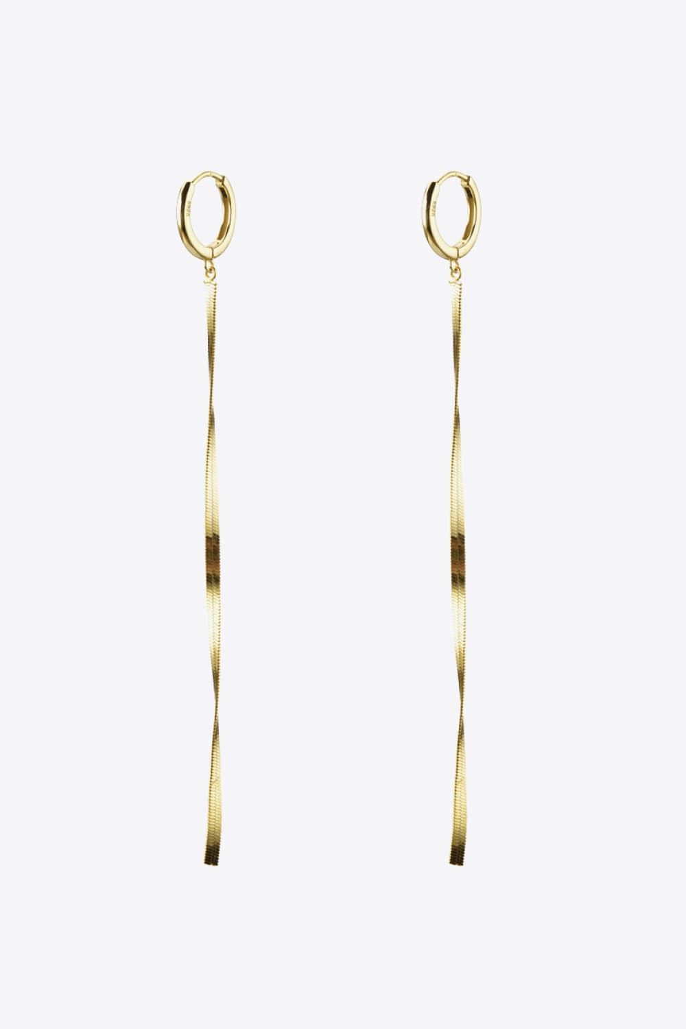 Sylvia Lou 925 Sterling Silver Long Snake Chain Earrings
