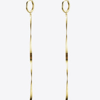 Sylvia Lou 925 Sterling Silver Long Snake Chain Earrings