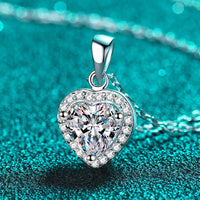 Shining Love 1 Carat Moissanite Pendant Chain Necklace