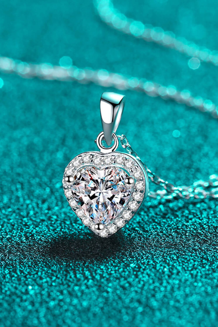 Shining Love 1 Carat Moissanite Pendant Chain Necklace