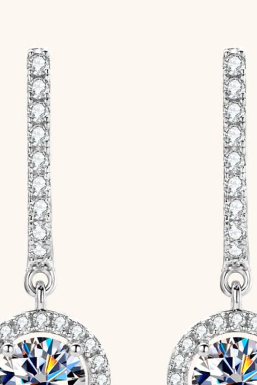 Diva Gorgeous 2 Carat Moissanite 925 Sterling Silver Drop Earrings