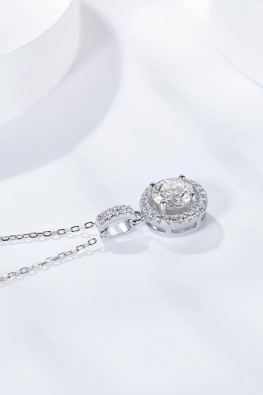 Luna Moon 2 Carat Moissanite Round Pendant Necklace