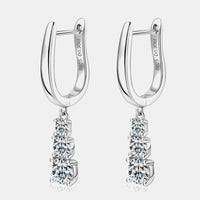 Bedazzled Drops of Greatness 1.8 Carat Moissanite 925 Sterling Silver Drop Earrings