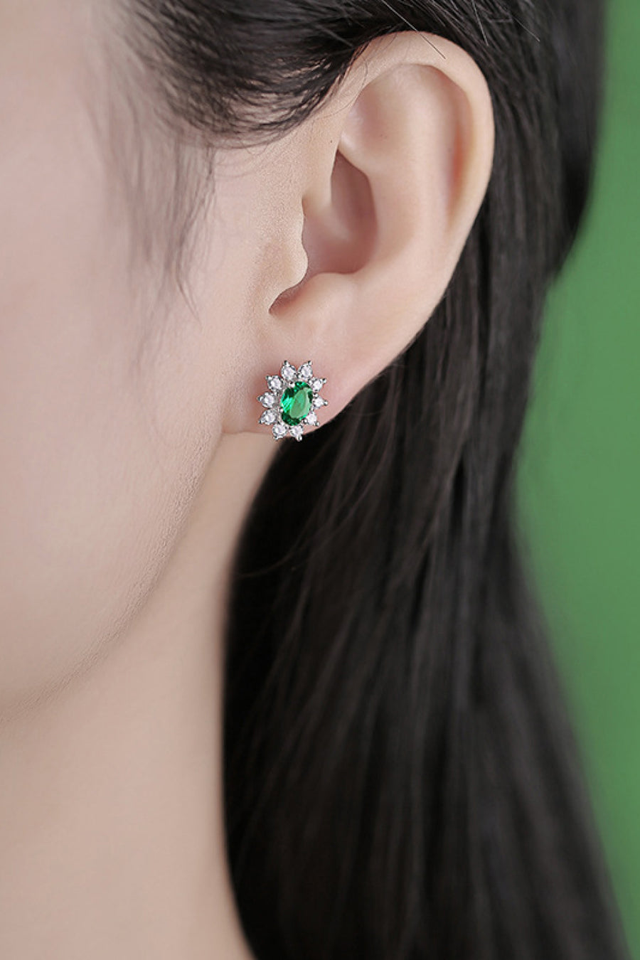 My True Love 1 Carat Lab-Grown Emerald Stud Earrings