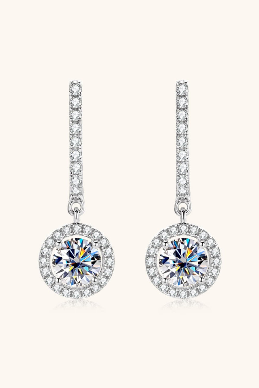 Diva Gorgeous 2 Carat Moissanite 925 Sterling Silver Drop Earrings