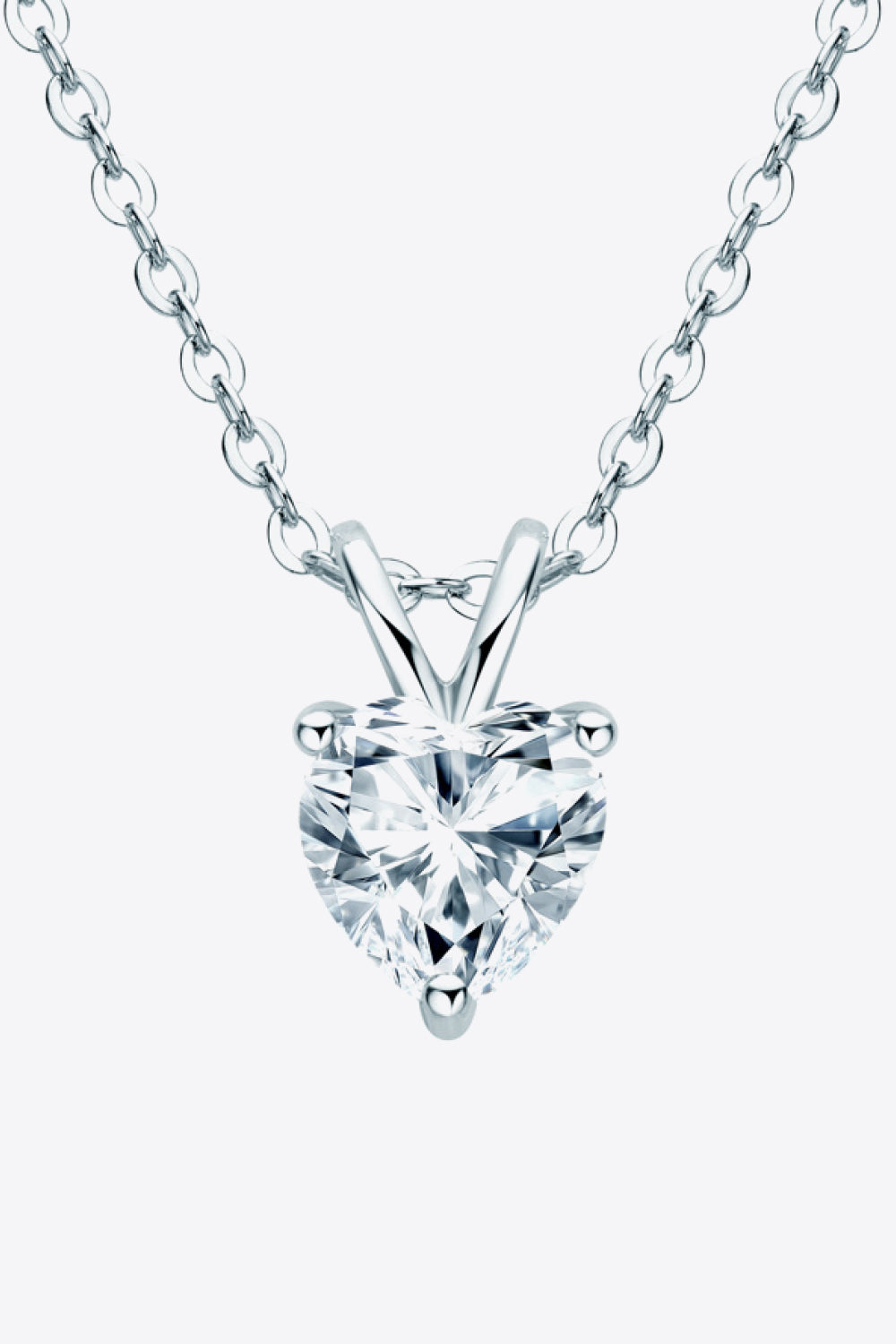 Vibrant Love 1 Carat Moissanite Heart-Shaped Pendant Necklace