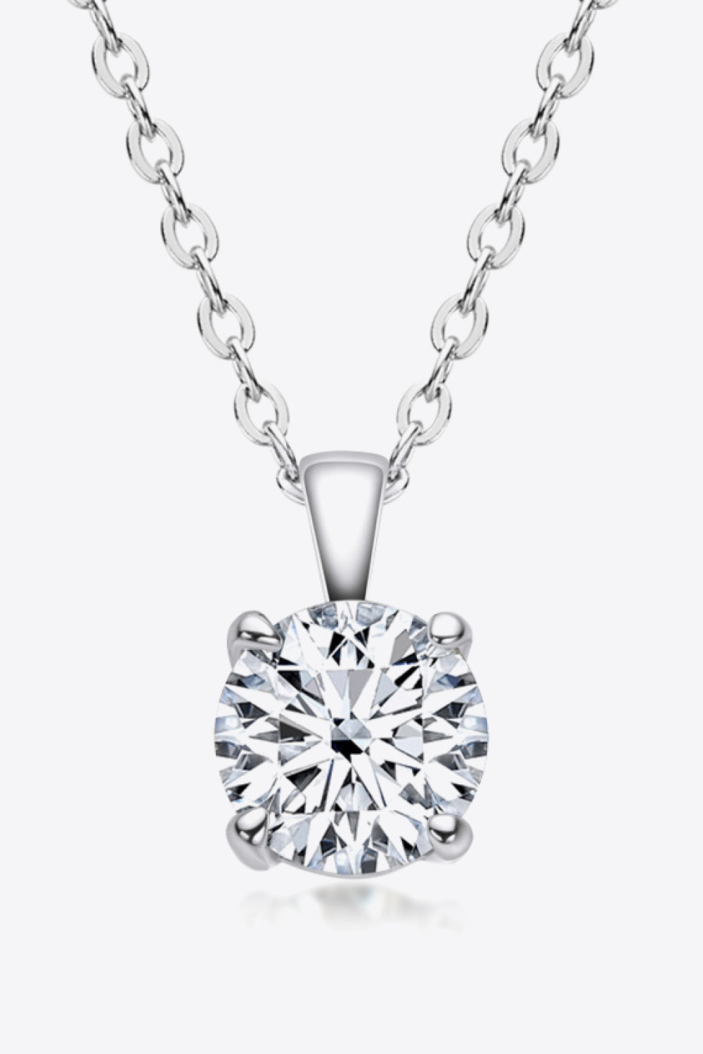 Elegancia 925 Sterling Silver 1 Carat Moissanite Chain-Link Necklace
