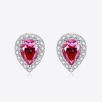 Dorothy 2 Carat Moissanite Teardrop Stud Earrings in Rose