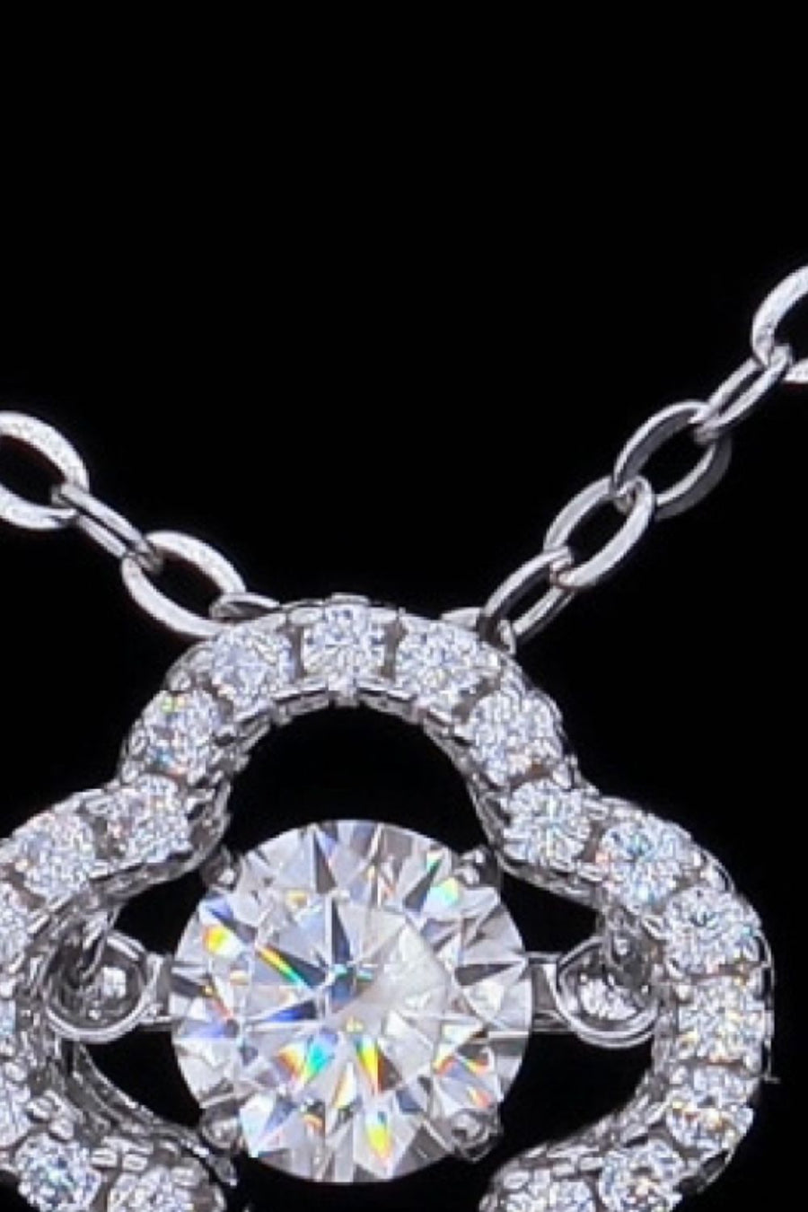 Louis Petal 925 Sterling Silver Moissanite  Pendant Necklace
