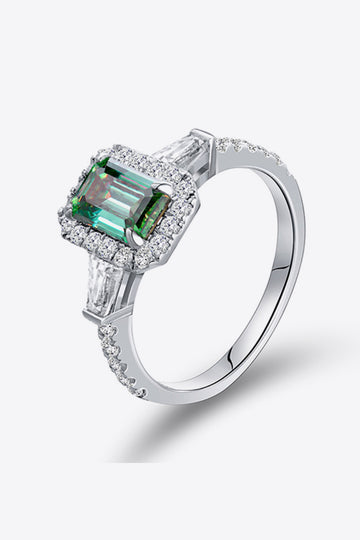 Emerald Eve 1 Carat Moissanite 925 Sterling Silver Ring