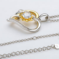 Two-Tone 1 Carat Moissanite Heart Pendant Necklace